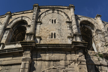 Ancient Nimes Roman Amphitheatre. Nimes Arena (70 CE) - one of the best-preserved amphitheaters in...