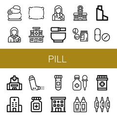 Set of pill icons
