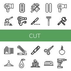 cut icon set