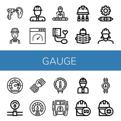 gauge simple icons set