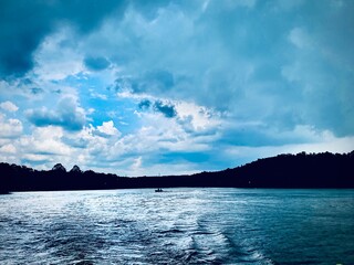 sunset over the lake