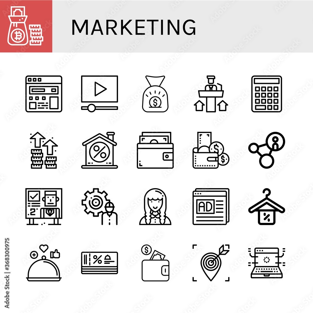 Sticker marketing icon set