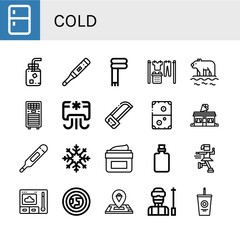cold simple icons set
