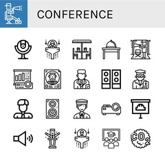 conference simple icons set