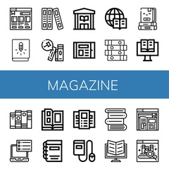 magazine simple icons set