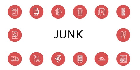 junk simple icons set