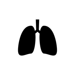 Lungs icon. Human internal organ. Simple black vector illustration isolated on white