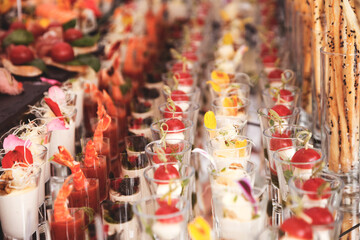 Obraz premium Buffet Brunch Food Eating Festive Cafe Dining Concept