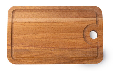 New wooden cutting board isolated on white