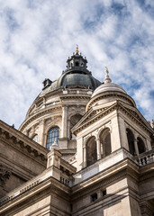 Exterior of St. Stephen's Basilica in Budapest, Hungary.