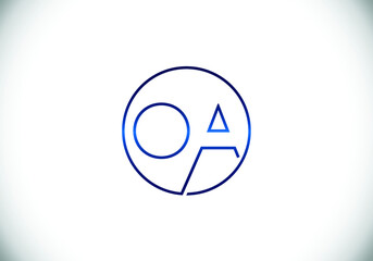 Initial Monogram Letter O A Logo Design Vector Template.  O A Letter Logo Design
