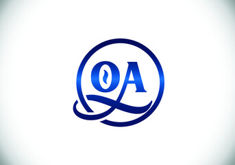 Initial Monogram Letter O A Logo Design Vector Template.  O A Letter Logo Design
