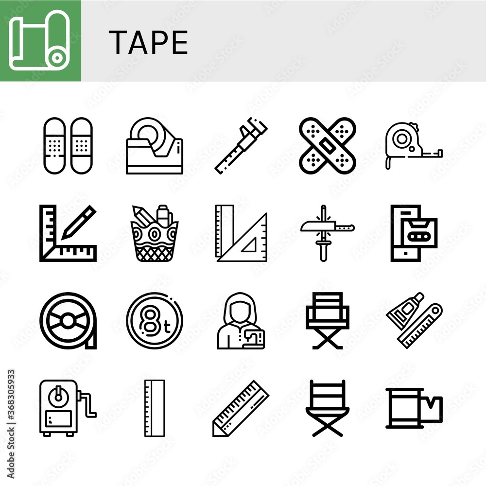 Poster tape icon set