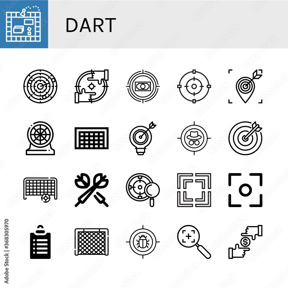 Canvas Prints dart simple icons set