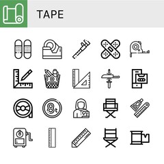 tape icon set
