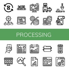 Set of processing icons