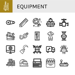 Set of equipment icons