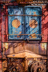 Colorful, rusting, boilers of whale oil on the island of south Georgia.tif