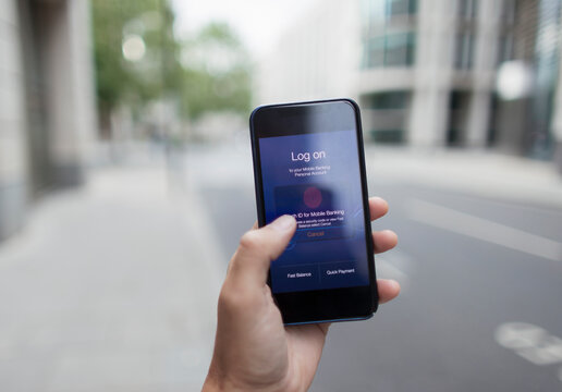 POV Smart phone touch ID log on screen