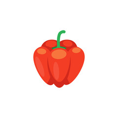 Red Pepper vector illustration, Pepper flat icon, isolated on white background