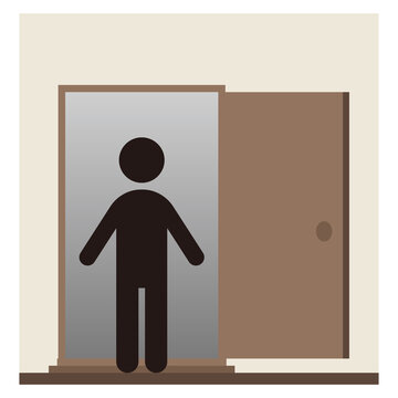 recommend clip art: 開いたドアと人