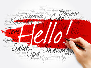 Hello word cloud in different languages