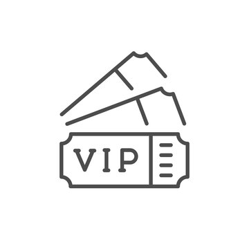 VIP tickets line outline icon