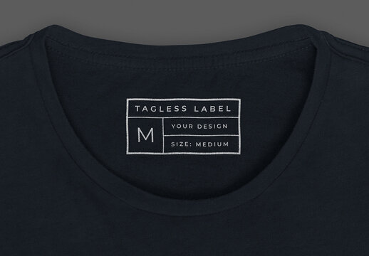 Tagless T-Shirt Label Mockup