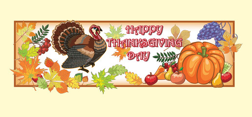 Posters on the day of Thanksgiving with congratulations
