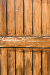 Old wooden planks in the village. Vintage countryside fence. Rustic texture background for writing text