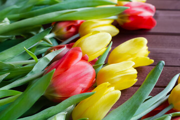 Background for postcards, flowers tulips, on wooden background, Фон для открытки, цветы тюльпаны, на деревянном фоне
