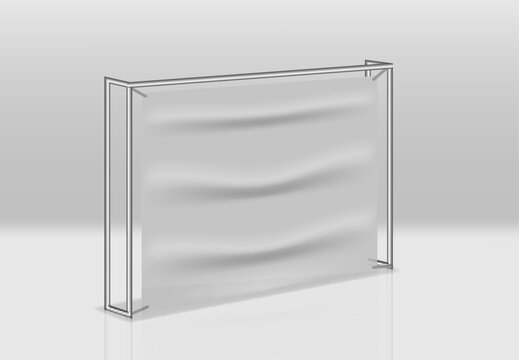 Billet press wall board mockup template , mobile show booth branding isolated background , template your design 
