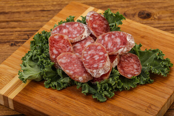 Iberian pork Fuet sausage slices