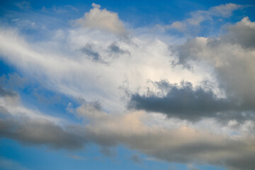 Sky scenes with different cloud shapes, colors and size.