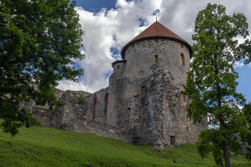 Cesis Castle, one of the most iconic medieval castles in Latvia. The foundations of the castle were...