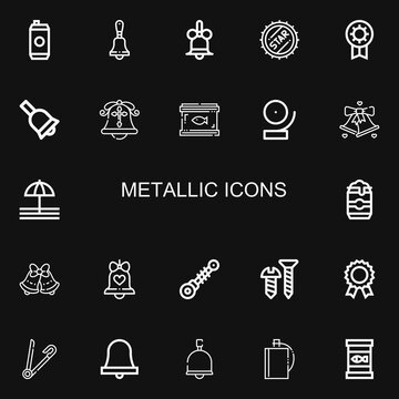 Editable 22 metallic icons for web and mobile