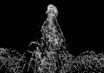 water splash isolated on black background, waterfall isolated 