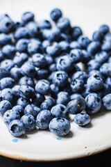 blueberry berries dessert sweet ripe fresh  harvest fportion serving ood background top view copy space organic eating healthy raw keto or paleo diet