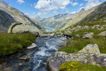 Fototapeta na wymiar Gebirgsbach in den Alpen des tiroler Zillertal
