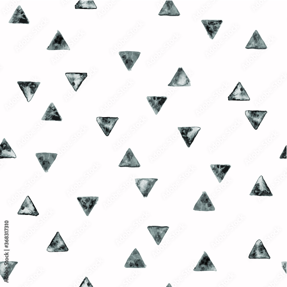 Poster seamless pattern with grunge black triangles
