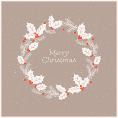 Vintage christmas decorative floral wreath - 368318540