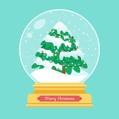 Background with christmas snowglobe