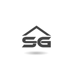 Initial Letter SG Logo with shadow