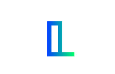 green blue L alphabet letter logo icon. Line design for company and business identity
