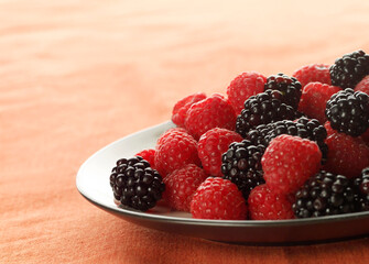 raspberries and blackberries