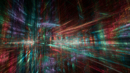 Modern city, abstract futuristic urban illustration