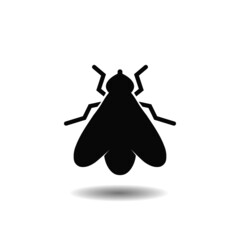 Insect fly icon with shadow
