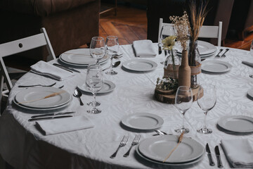 montaje de mesa almuerzo cena boda 