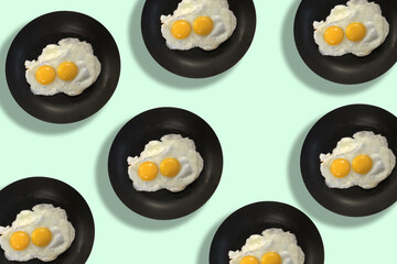 uova padella colazione occhi di bue uovo mangiare cibo tuorlo 