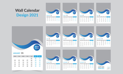 Wall Calendar 2021 Template